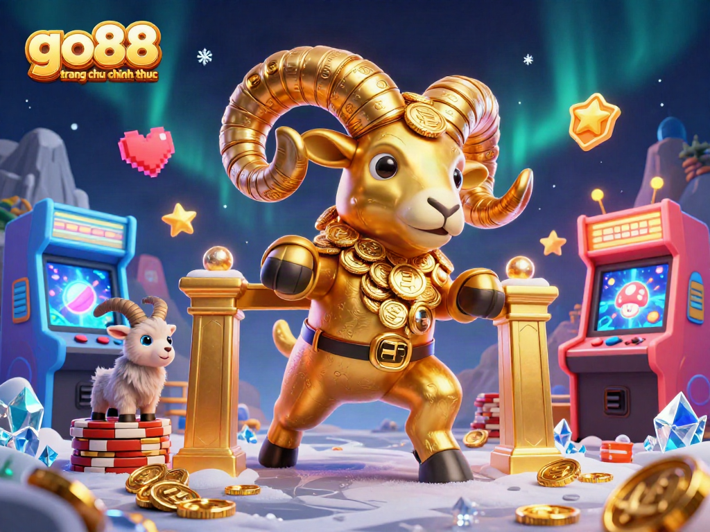 Experience thrilling gaming with go88 trang chu chinh thuc, illustrated in a vibrant casino-themed 3D scene.