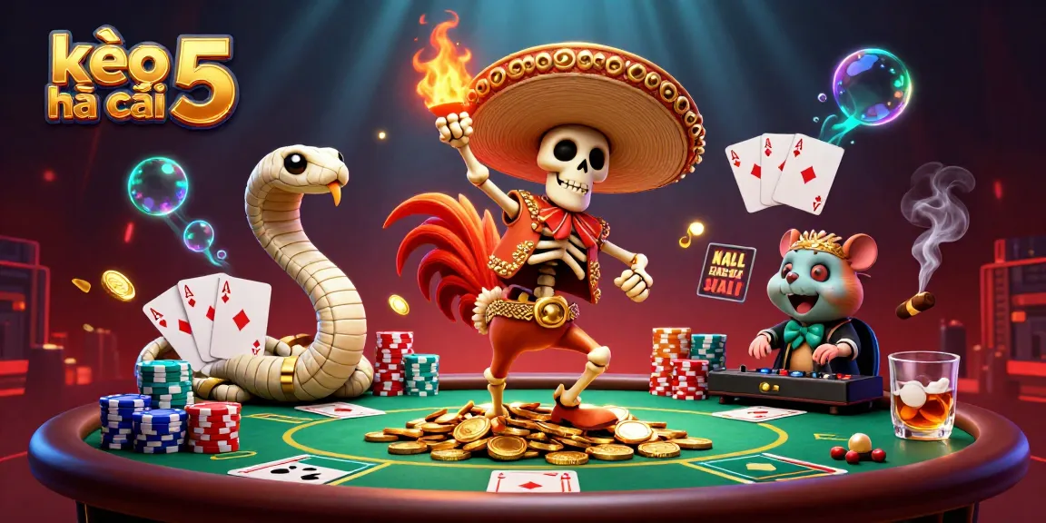 Engage with kèo nhà cái 5 through a dynamic illustration showcasing the excitement of betting.