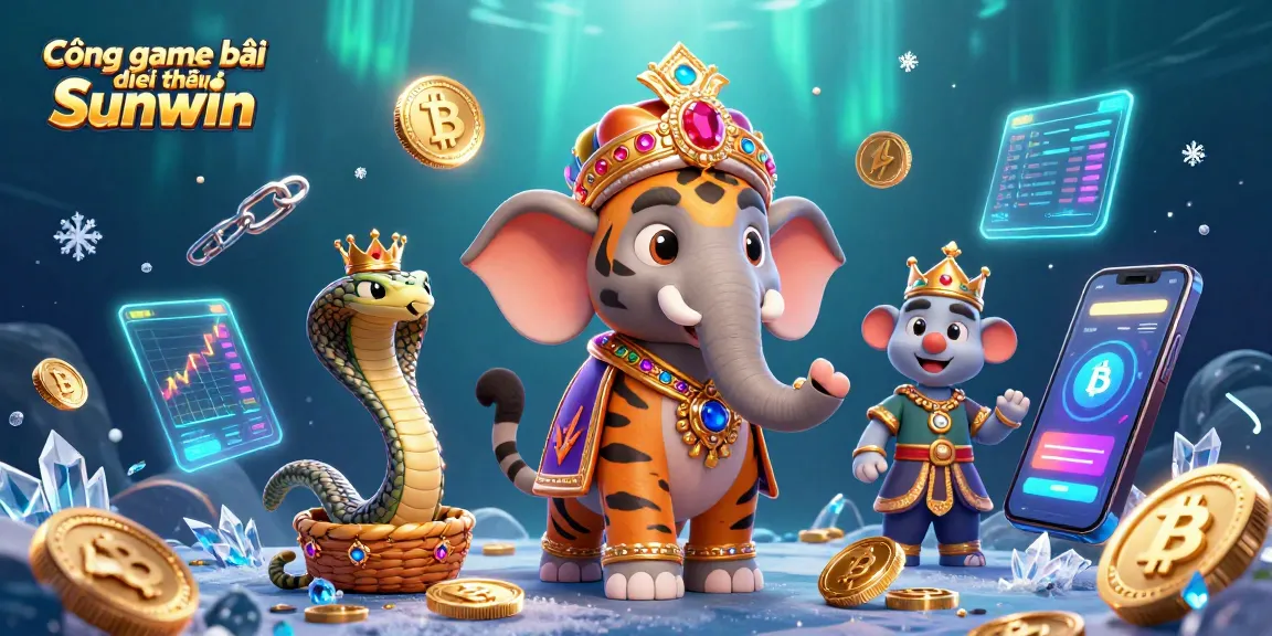 Experience the excitement of winning with Cổng game bài đổi thưởng Sunwin, featuring vibrant 3D elements of casino games.