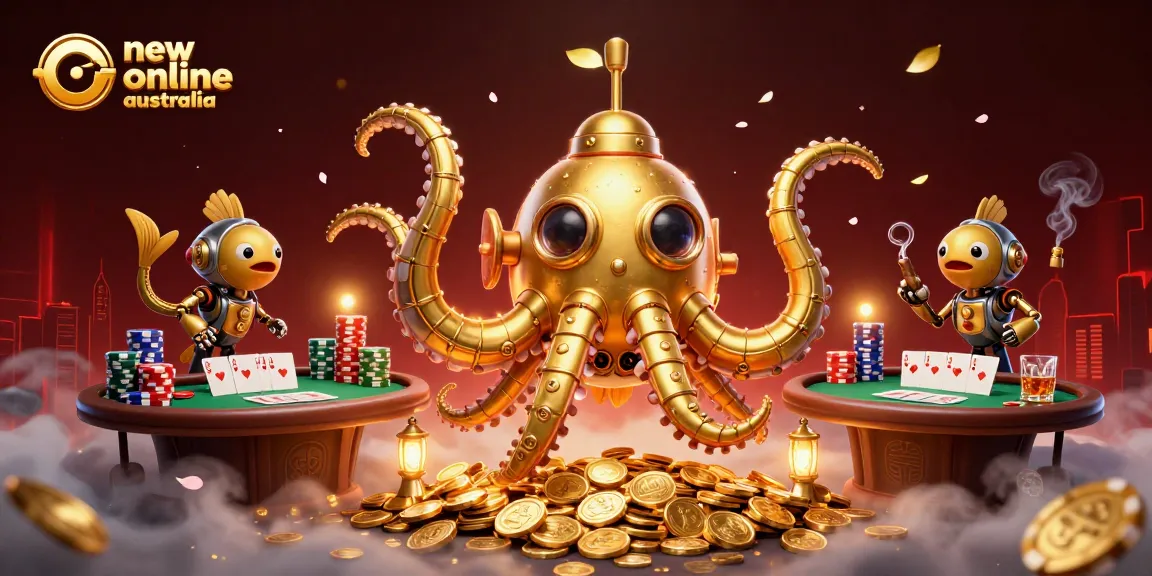 Explore the vibrant world of new online casinos Australia with our colorful 3D illustration.